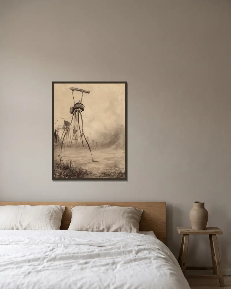 Marsianische Gaskanone von Henrique Alvim Corrêa gerahmt an einer Wand