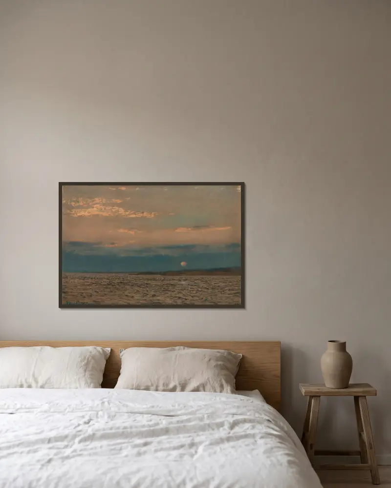 Abend, Hvaler von Amaldus Nielsen gerahmt an einer Wand