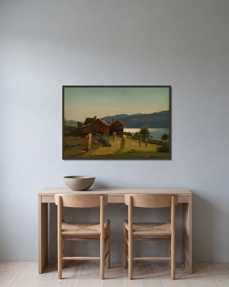 Bondestuer, Balestrand av Amaldus Nielsen inramad på en vägg