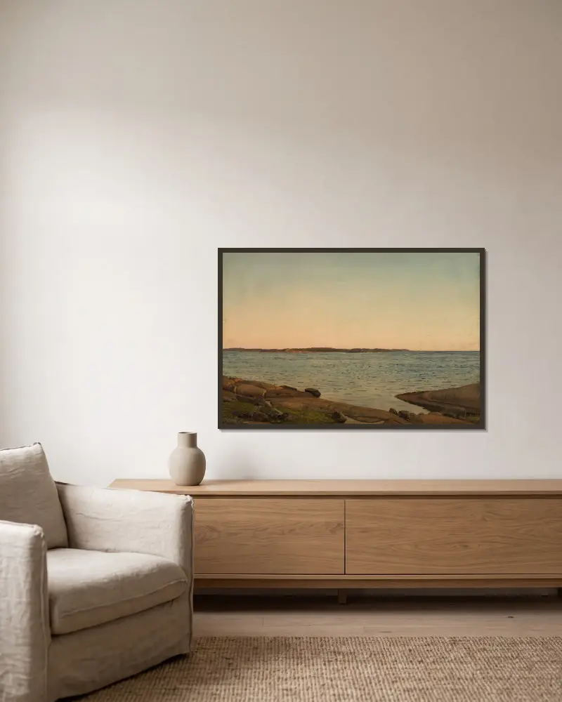 Från Beiningen, Skudesnes av Amaldus Nielsen inramad på en vägg