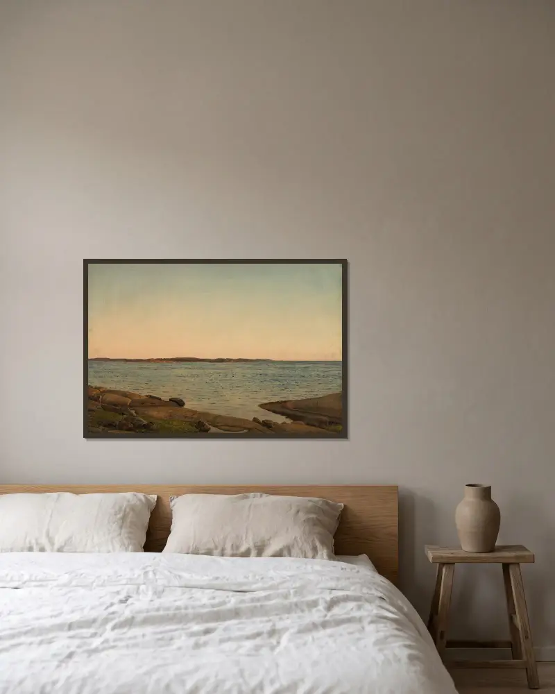 Från Beiningen, Skudesnes av Amaldus Nielsen inramad på en vägg
