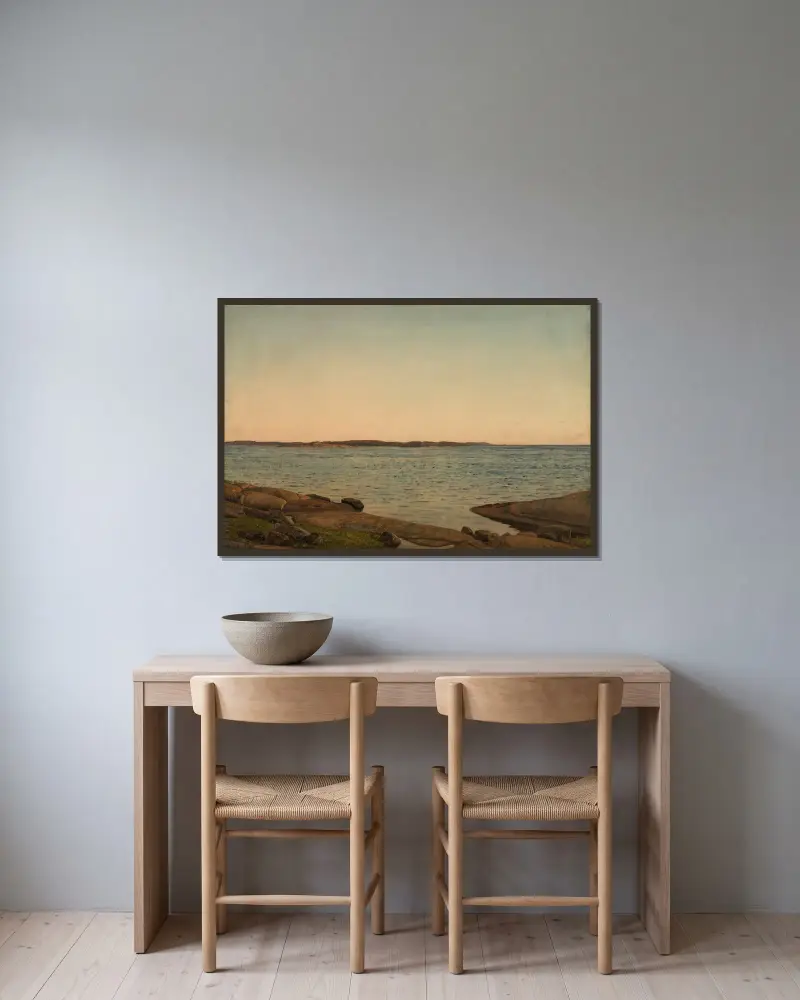 Från Beiningen, Skudesnes av Amaldus Nielsen inramad på en vägg