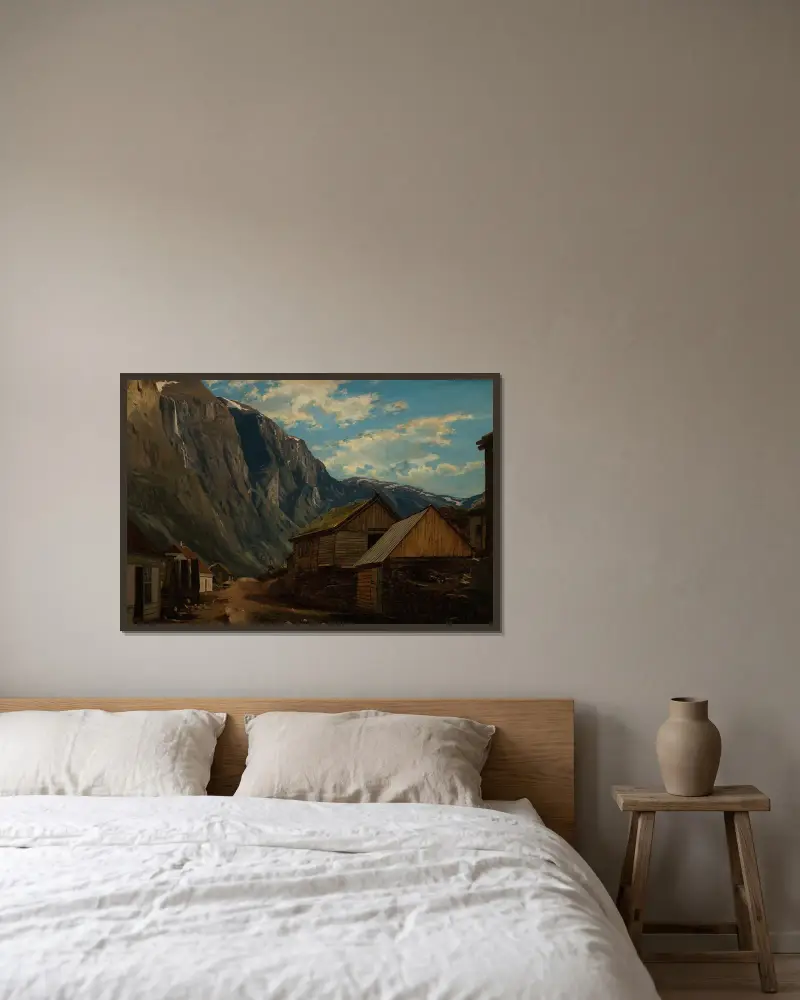 Aus Gudvangen von Amaldus Nielsen gerahmt an einer Wand
