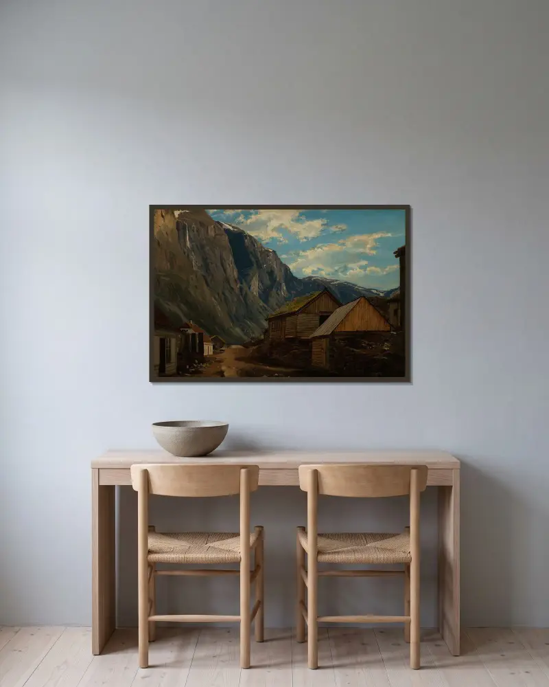 Aus Gudvangen von Amaldus Nielsen gerahmt an einer Wand