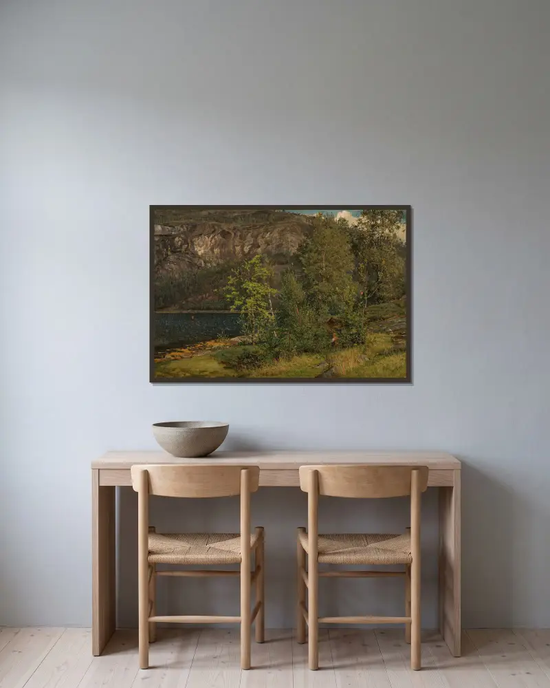 Fra Terøen, Hardanger av Amaldus Nielsen inramad på en vägg