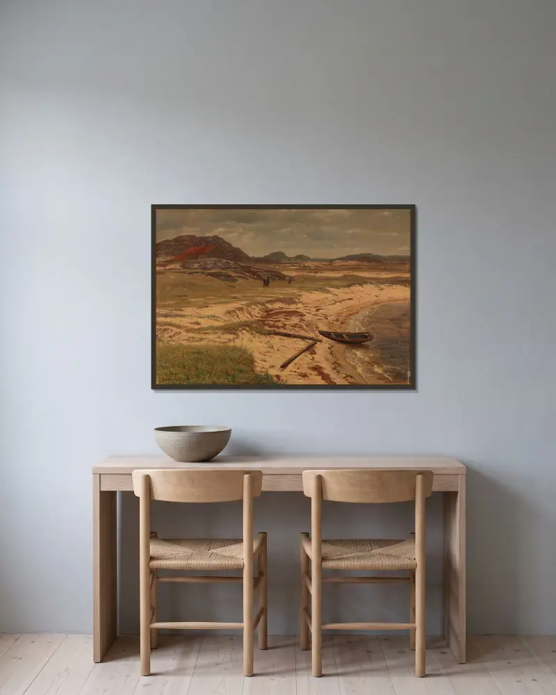 From the Risøbank near Mandal av Amaldus Nielsen inramad på en vägg