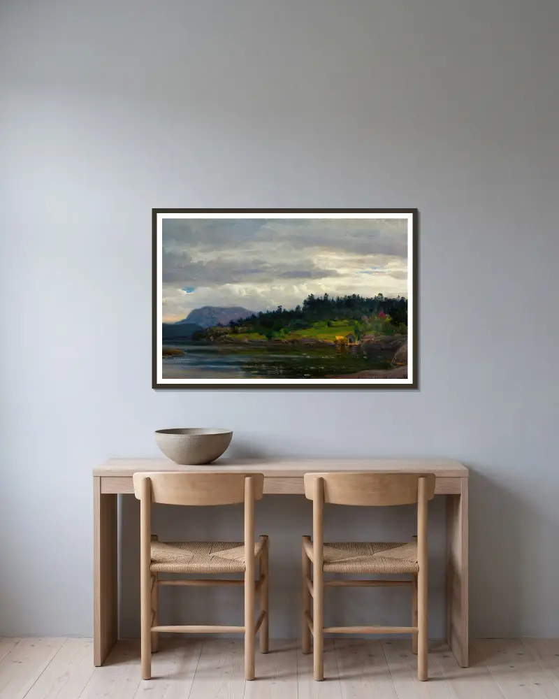 Gjermundshavn, Hardanger av Amaldus Nielsen inramad på en vägg