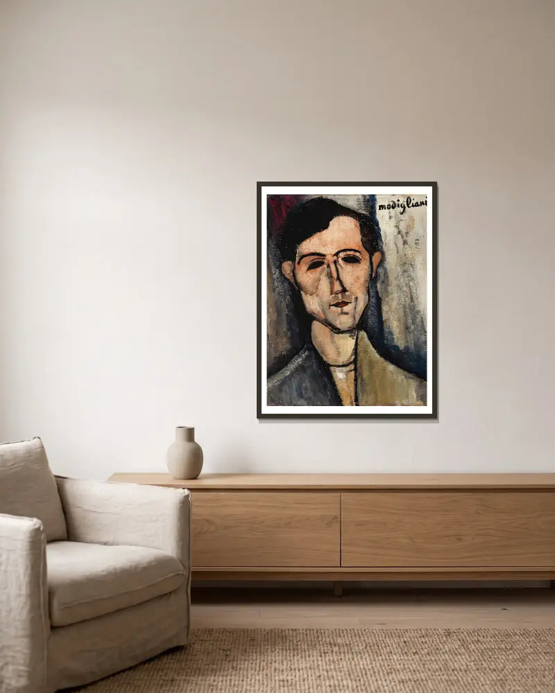 Mężczyzna, Amedeo Modigliani w ramie na ścianie