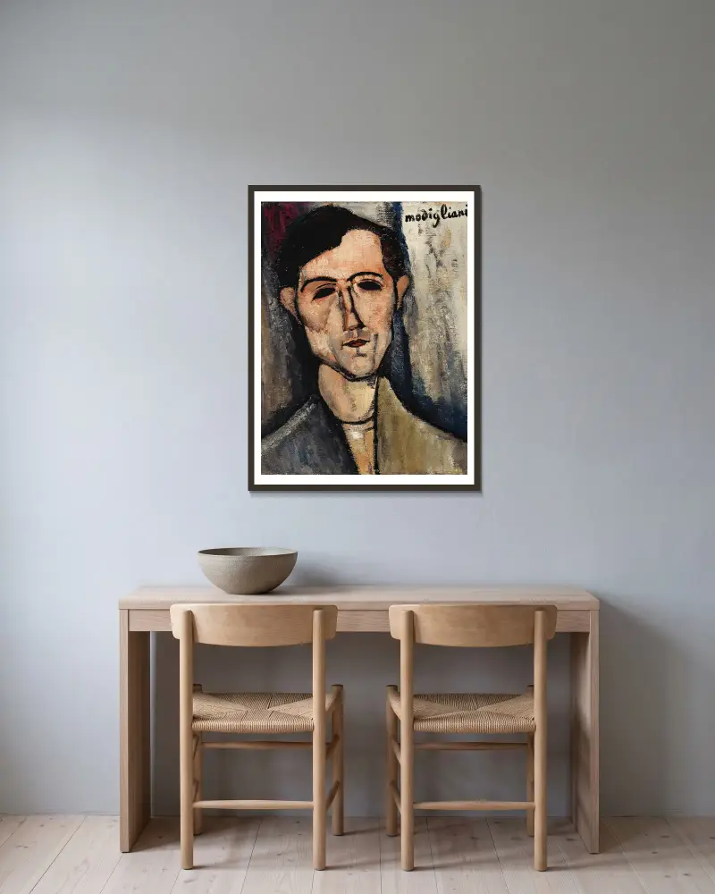 Mężczyzna, Amedeo Modigliani w ramie na ścianie