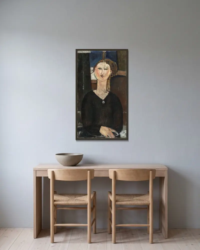 Antonia, Amedeo Modigliani w ramie na ścianie