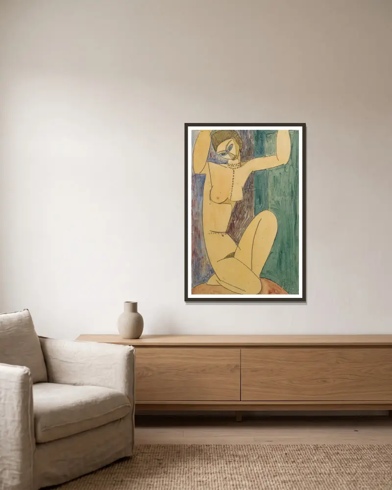 Karyatida, – Nr. 1, Amedeo Modigliani v rámu na stěně