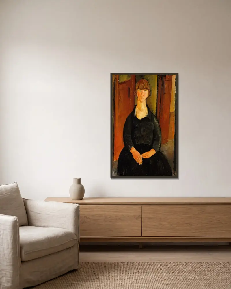 Květinářka, Amedeo Modigliani v rámu na stěně