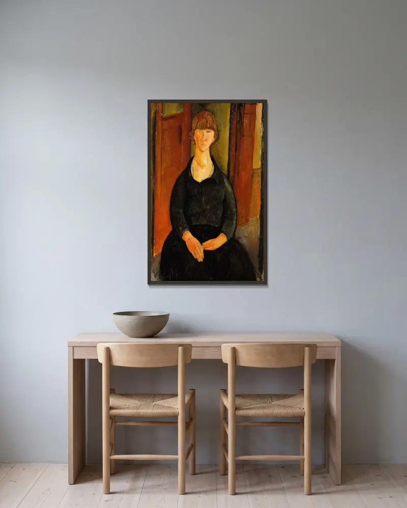 Květinářka, Amedeo Modigliani v rámu na stěně