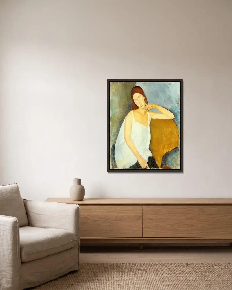 Jeanne Hébuterne, 1919, Amedeo Modigliani v rámu na stěně