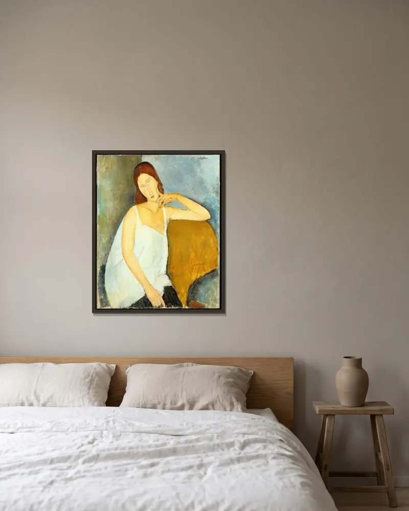 Jeanne Hébuterne, 1919, Amedeo Modigliani v rámu na stěně