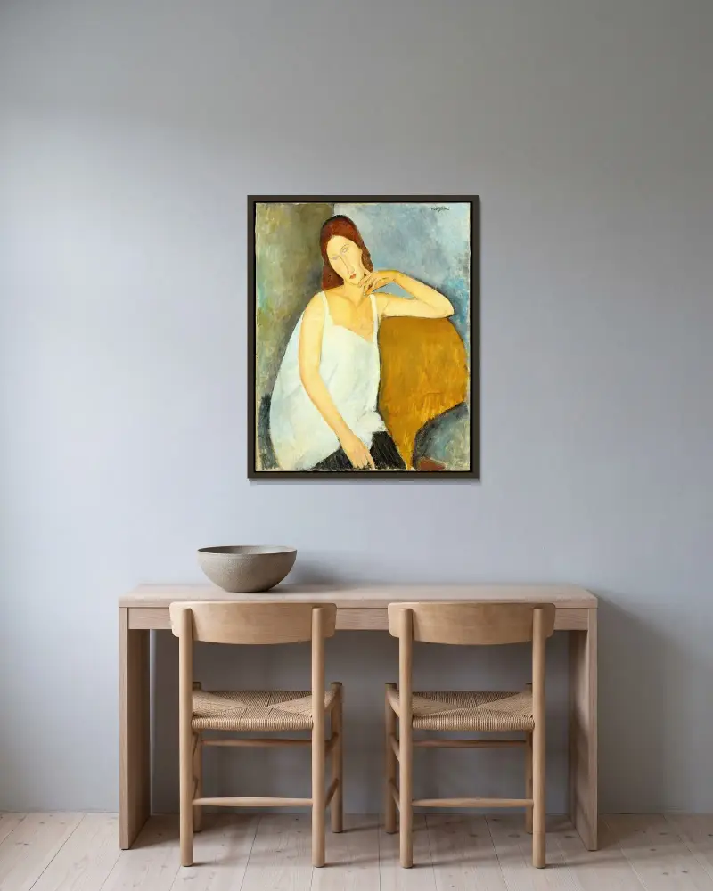 Jeanne Hébuterne, 1919, Amedeo Modigliani v rámu na stěně