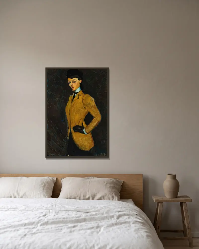 L’amazone av Amedeo Modigliani inramad på en vägg