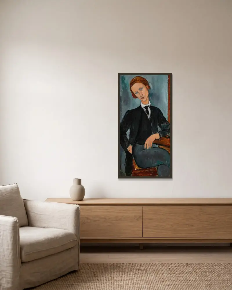Portrét Baranowského, Amedeo Modigliani v rámu na stěně