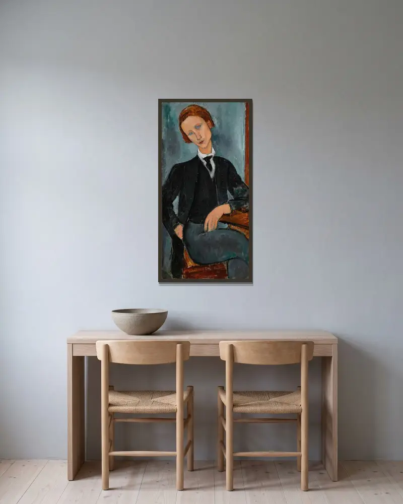 Portrét Baranowského, Amedeo Modigliani v rámu na stěně
