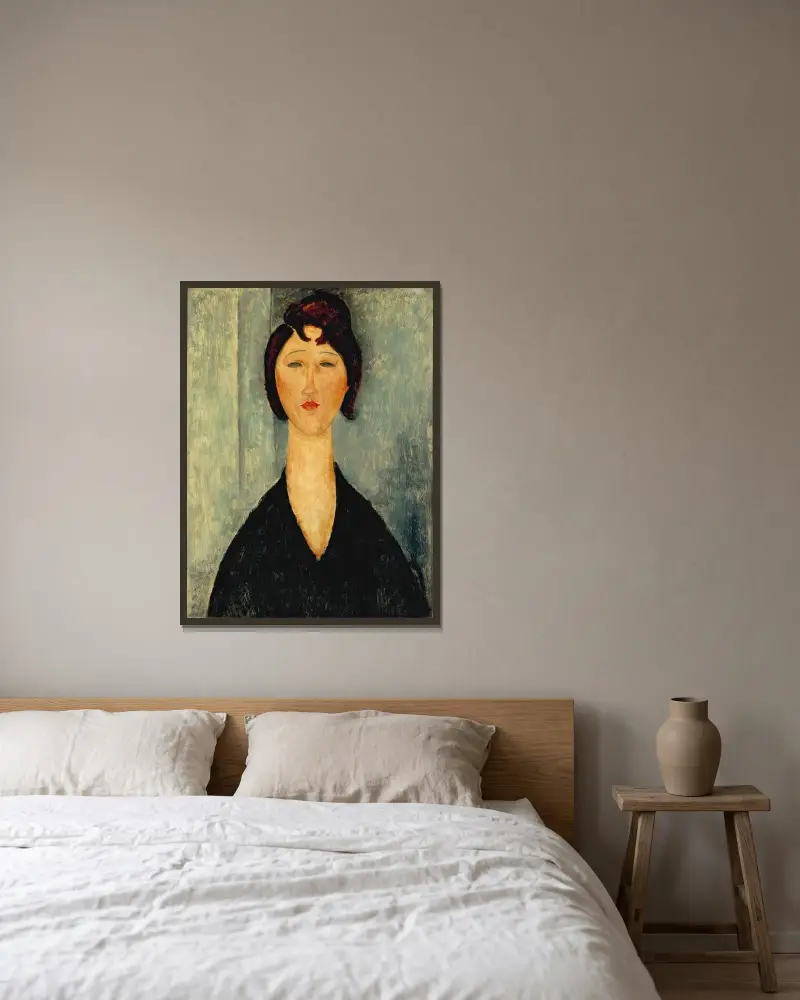 Portret młodej kobiety, 1918 – Nr. 1, Amedeo Modigliani w ramie na ścianie