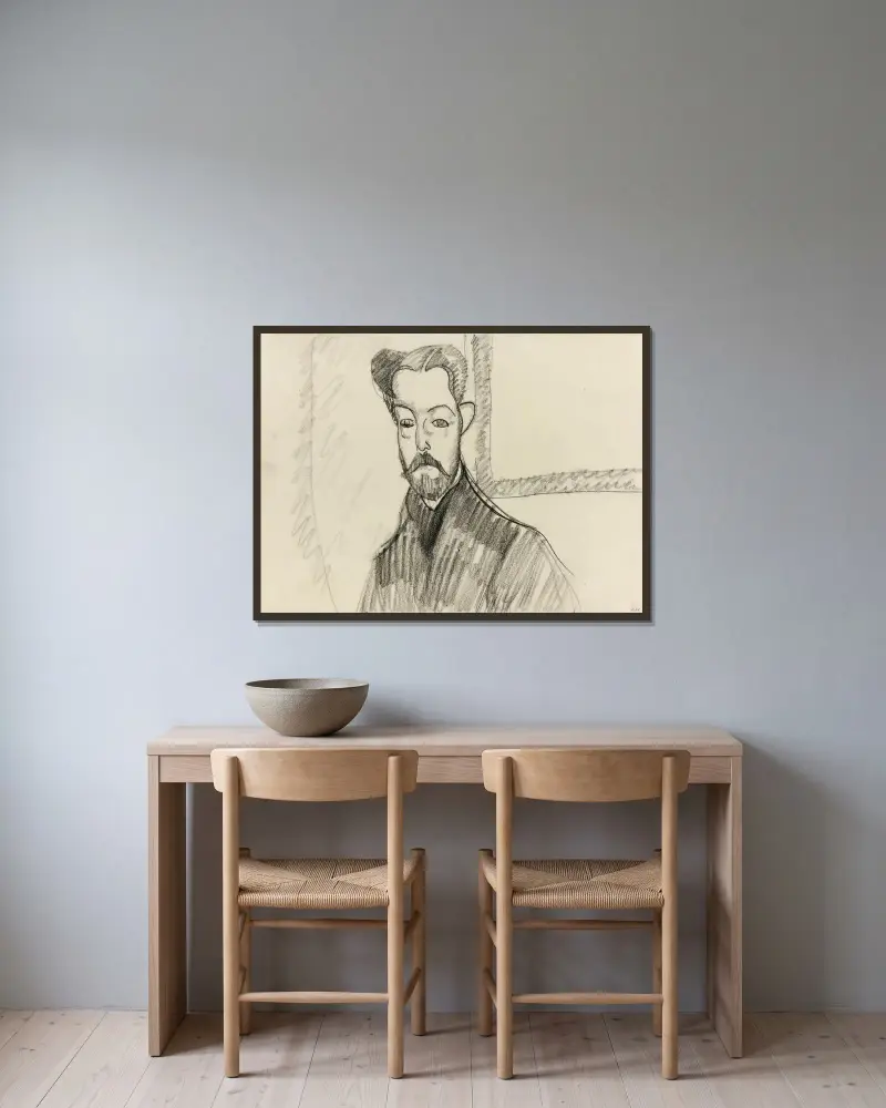 Porträtt av Paul Alexandre av Amedeo Modigliani inramad på en vägg