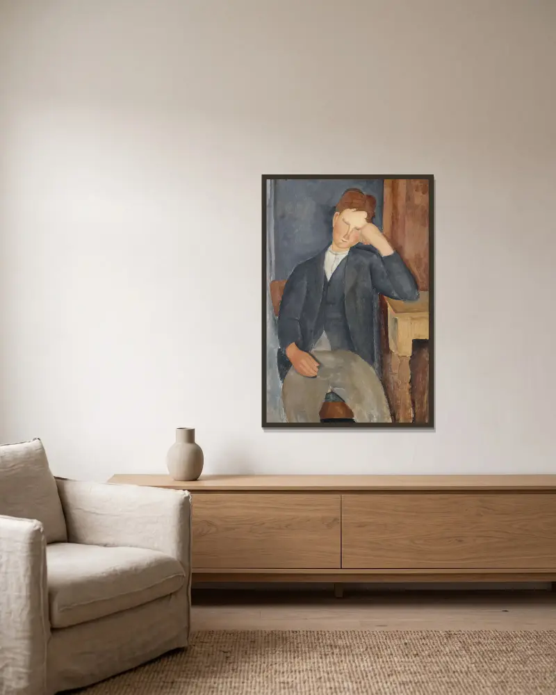 Mladý učeň, Amedeo Modigliani v rámu na stěně