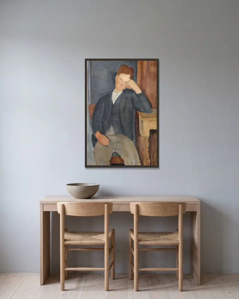 Mladý učeň, Amedeo Modigliani v rámu na stěně