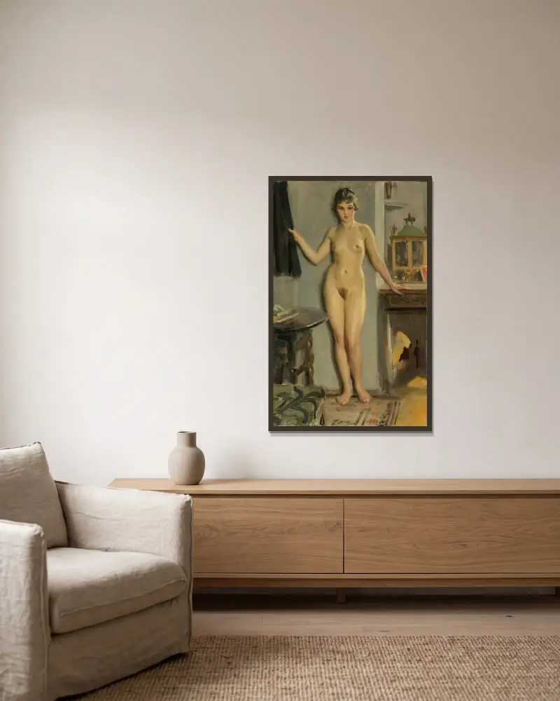 Älvan von Anders Zorn gerahmt an einer Wand
