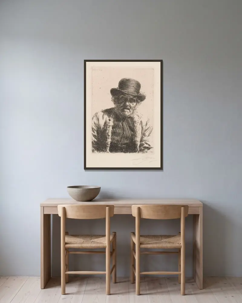 Służący, Anders Zorn w ramie na ścianie