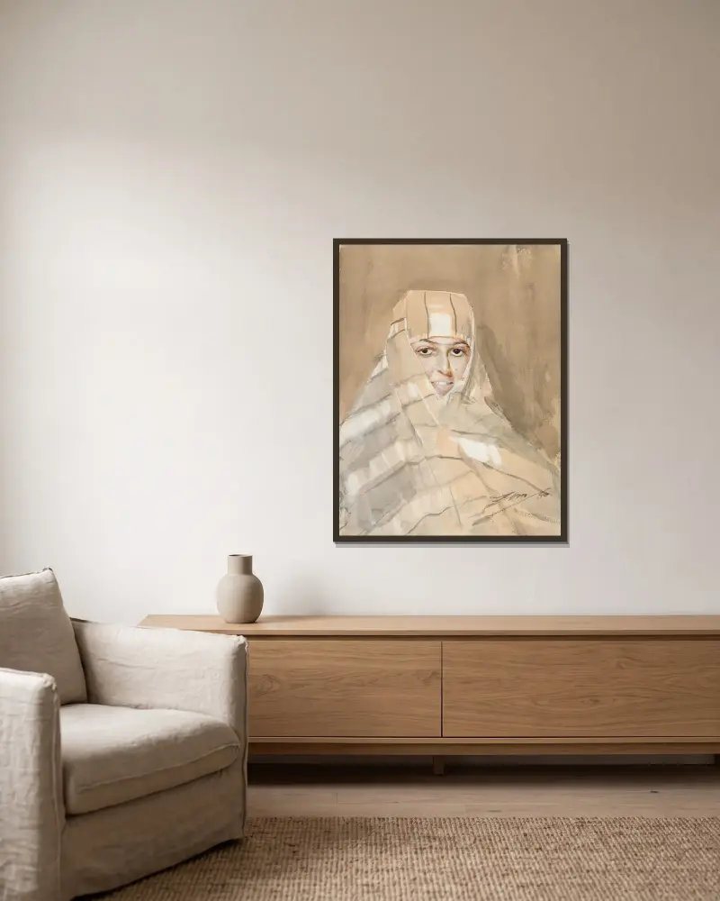 Beduinflicka, Anders Zorn v rámu na stěně