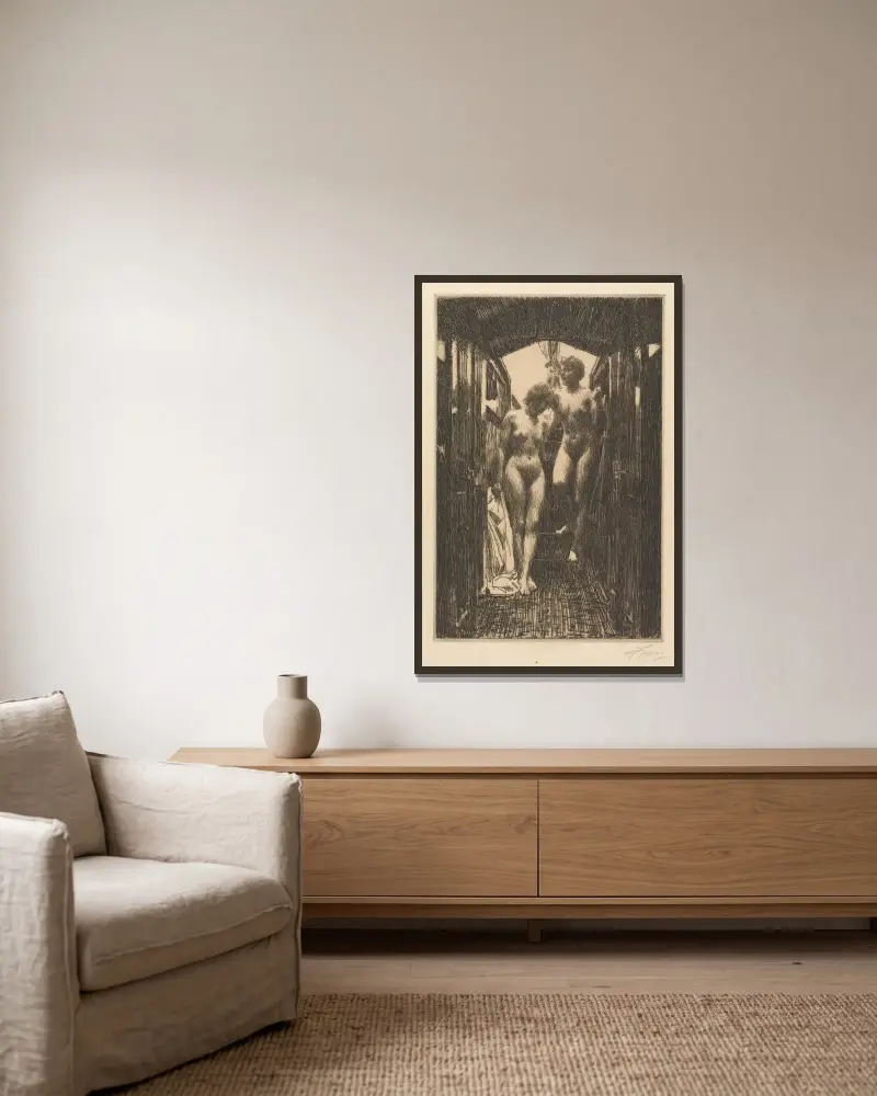Hütte von Anders Zorn gerahmt an einer Wand