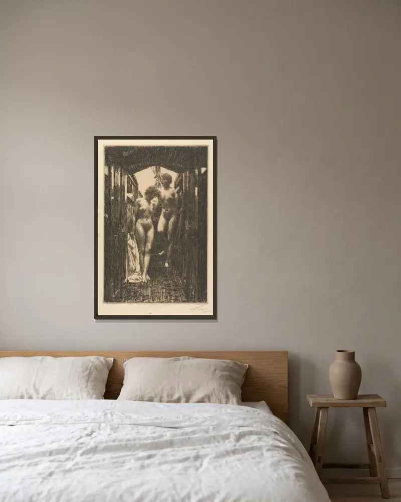 Hütte von Anders Zorn gerahmt an einer Wand