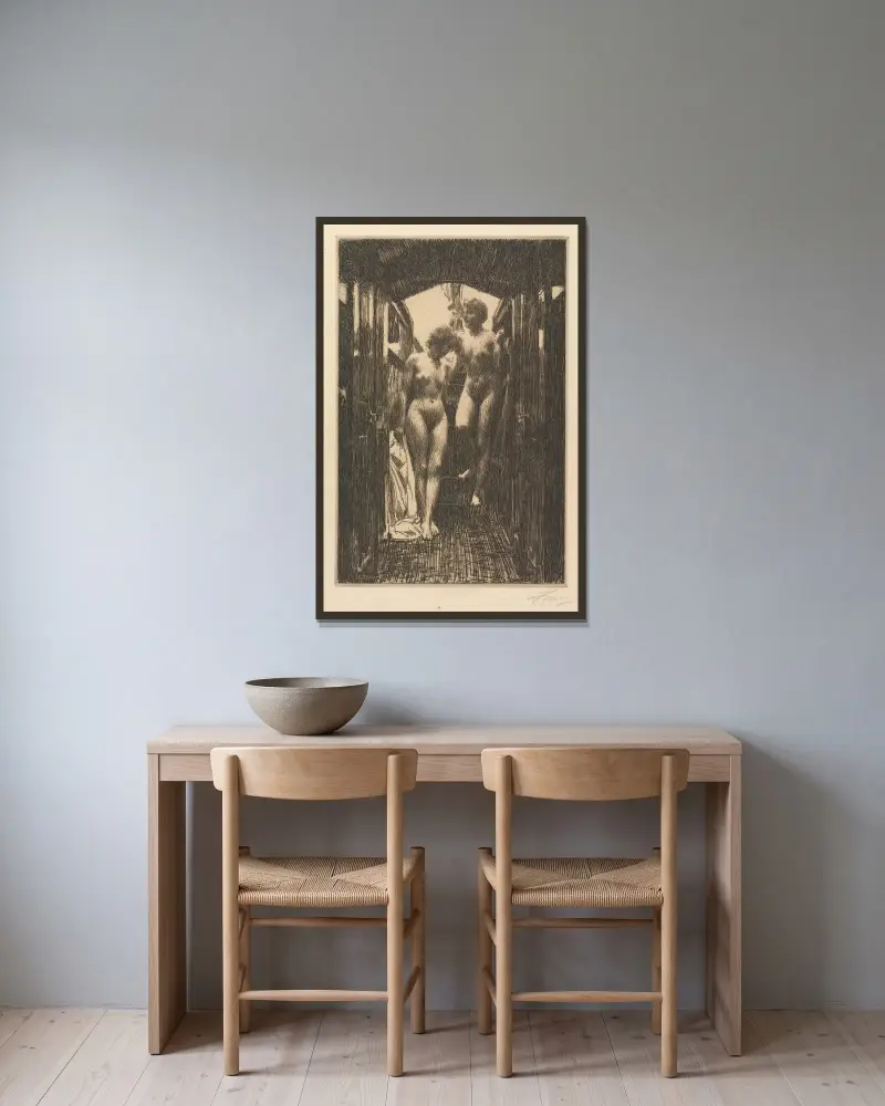 Hütte von Anders Zorn gerahmt an einer Wand