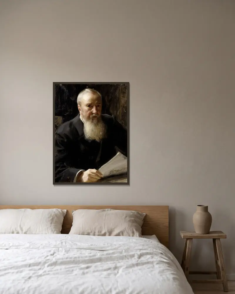 Carl Fredrik Liljevalch av Anders Zorn inramad på en vägg