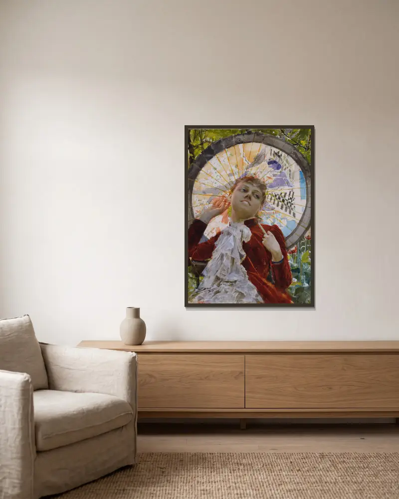 Luftslott av Anders Zorn inramad på en vägg