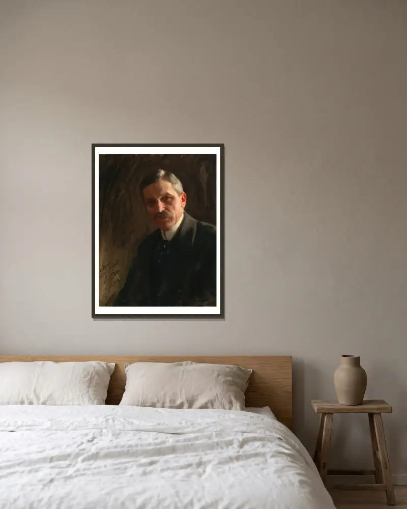 Charles Nagel av Anders Zorn inramad på en vägg