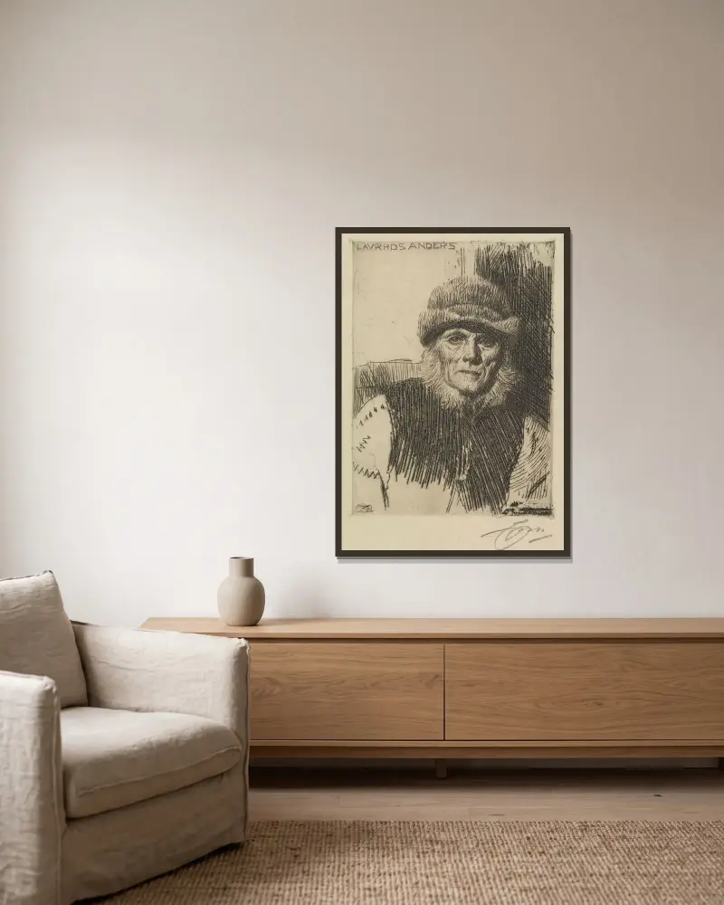 Dalecarlian Peasant von Anders Zorn gerahmt an einer Wand