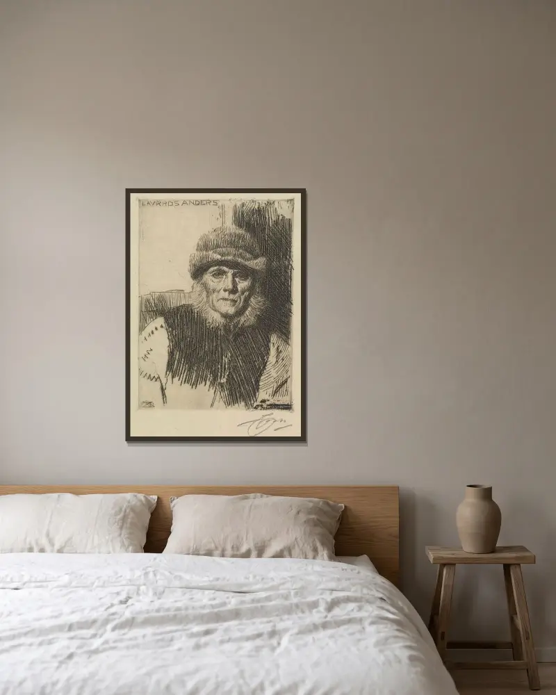 Dalecarlian Peasant von Anders Zorn gerahmt an einer Wand
