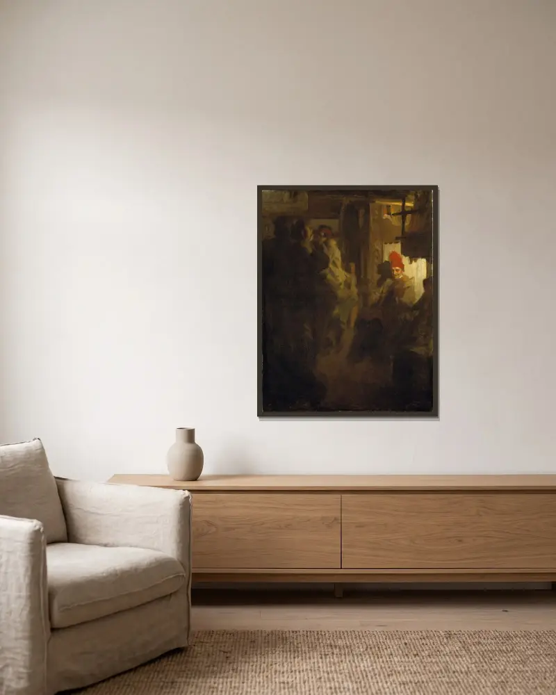 Dans i Gopsmor av Anders Zorn inramad på en vägg
