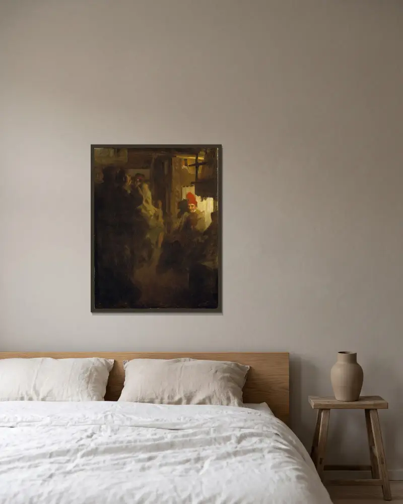 Dans i Gopsmor av Anders Zorn inramad på en vägg