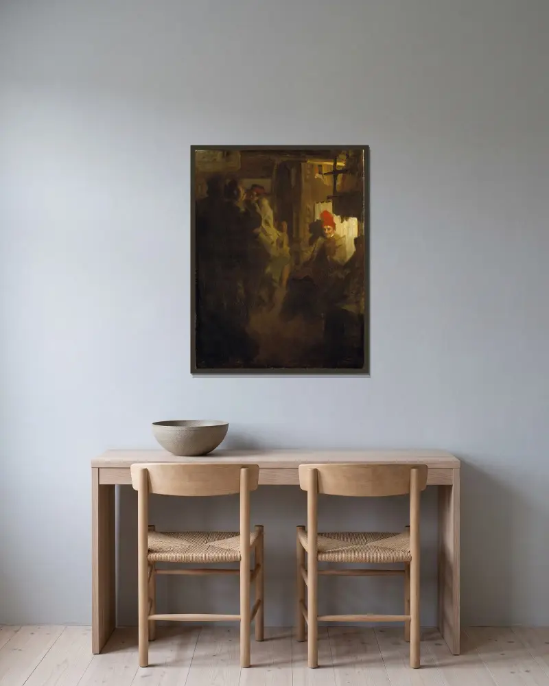 Dans i Gopsmor av Anders Zorn inramad på en vägg