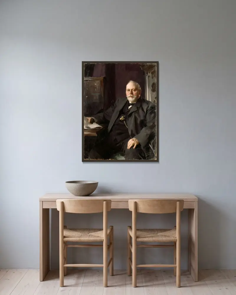 Director Frans R. Heiss av Anders Zorn inramad på en vägg