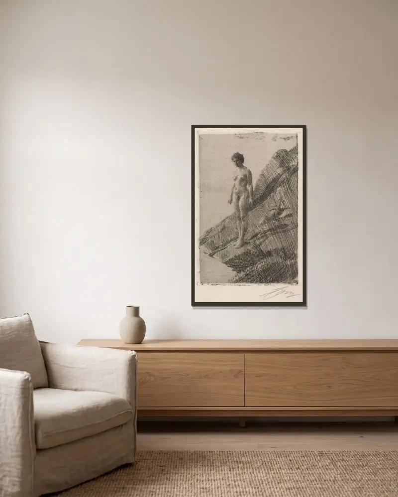 Edö av Anders Zorn inramad på en vägg