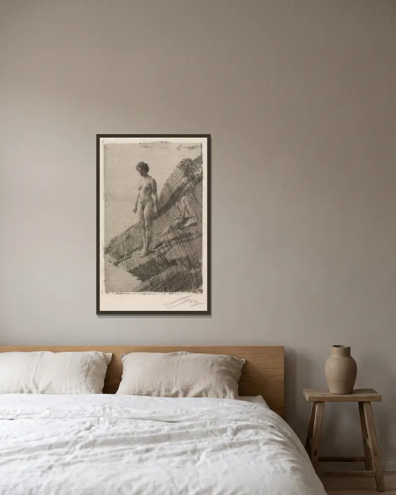 Edö av Anders Zorn inramad på en vägg