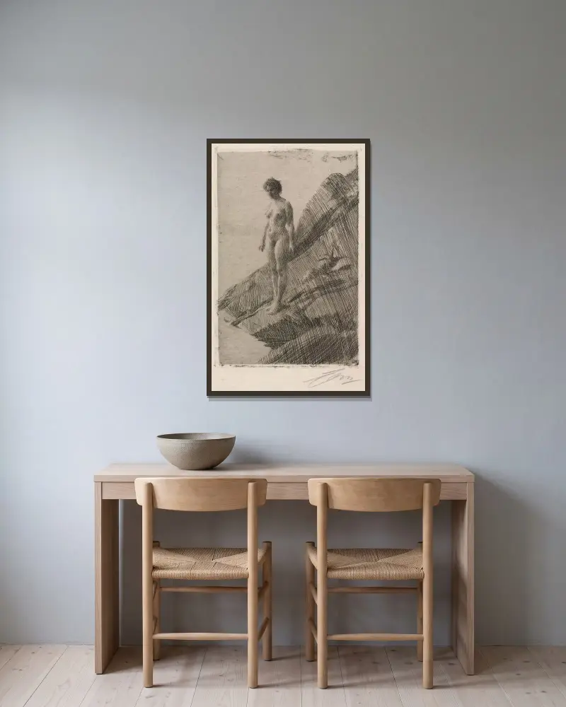 Edö av Anders Zorn inramad på en vägg