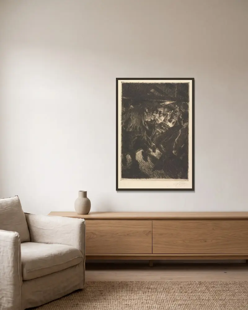Chata w Gopsmor, Anders Zorn w ramie na ścianie