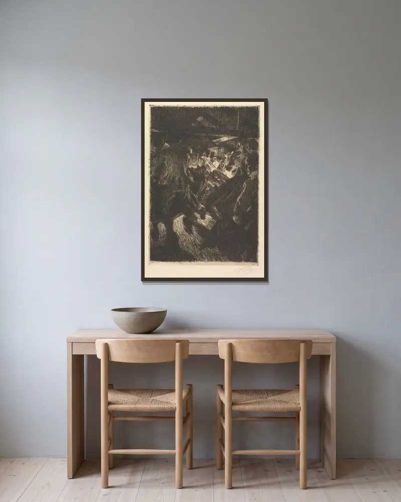 Chata w Gopsmor, Anders Zorn w ramie na ścianie
