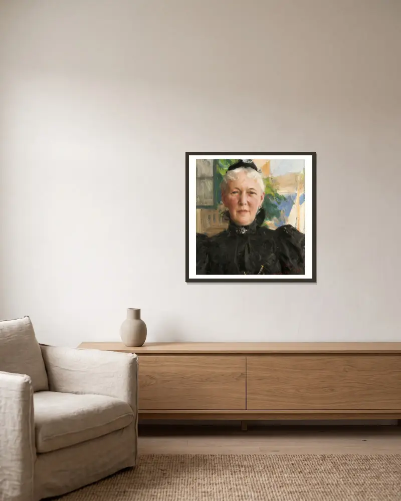 Göthilda Fürstenberg av Anders Zorn inramad på en vägg