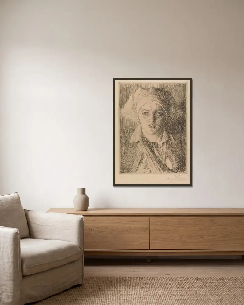 Gulli II, Anders Zorn w ramie na ścianie