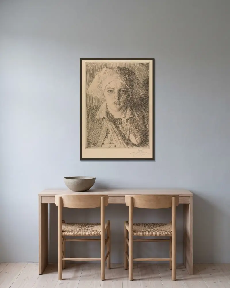 Gulli II, Anders Zorn w ramie na ścianie